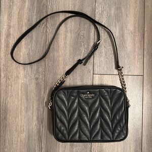 Kate Spade Black Chevron Crossbody Bag